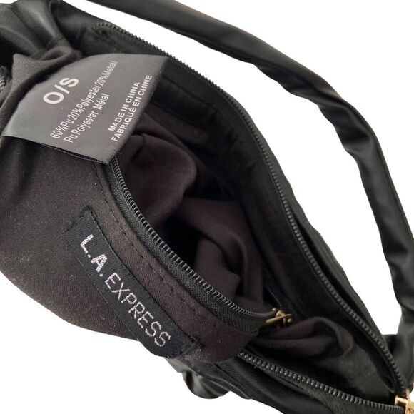L.A Express Y2K Vibe Woven Padded Shoulder Bag in Black Size Small - Picture 8 of 11